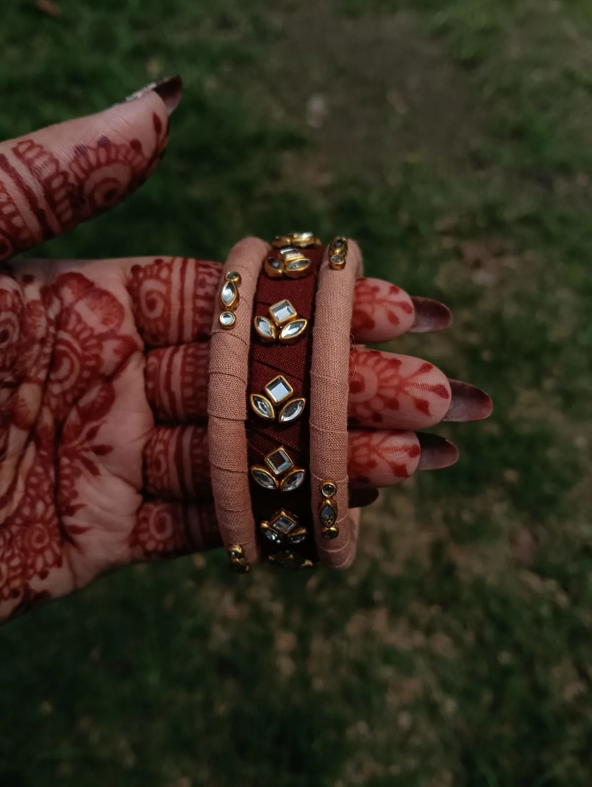 Handcrafted Kundan & Silk Thread Bangle Set
